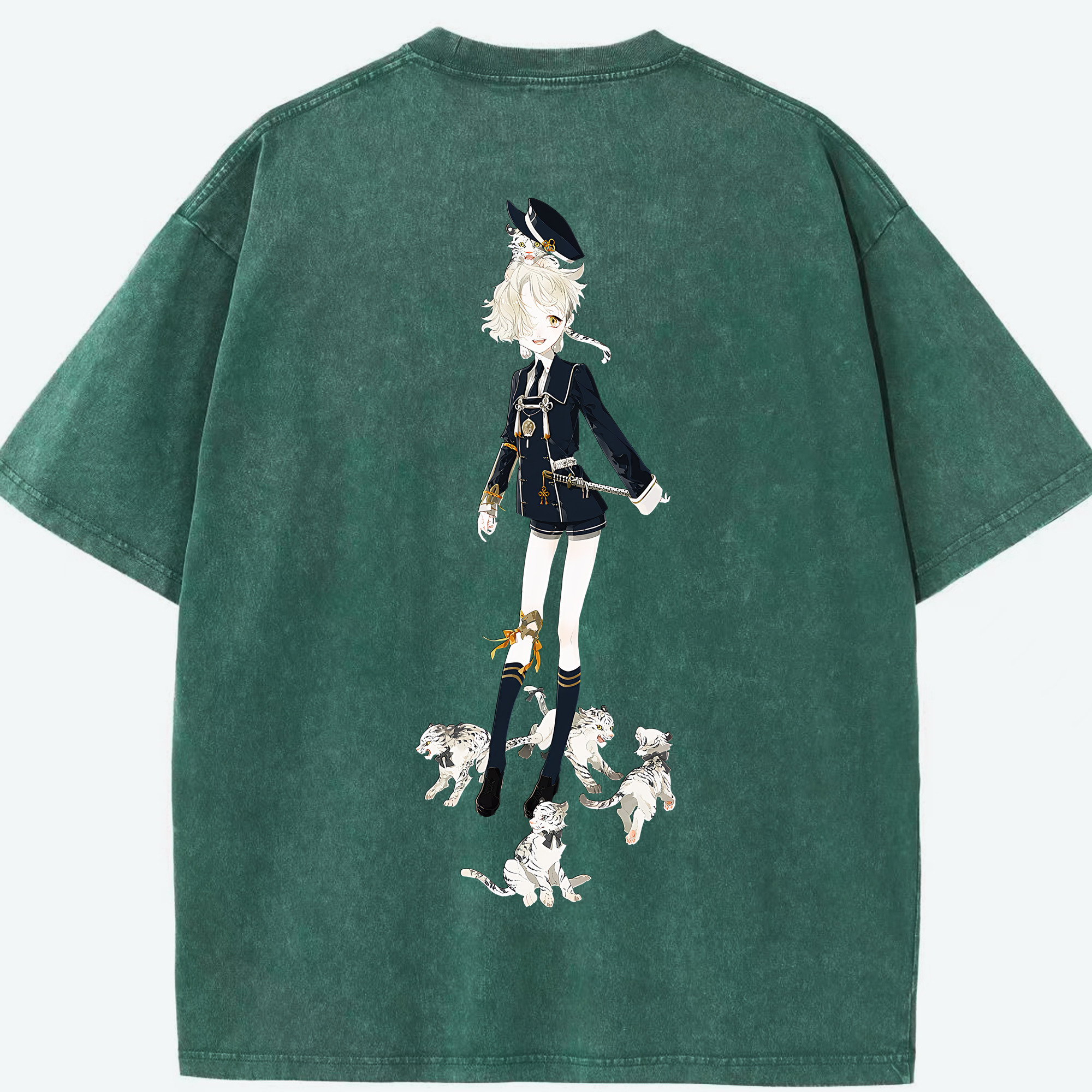 （画像用） 刀剣乱舞 Touken Ranbu 綿100% ヴィンテージ風 半袖Tシャツ（背面プリント）